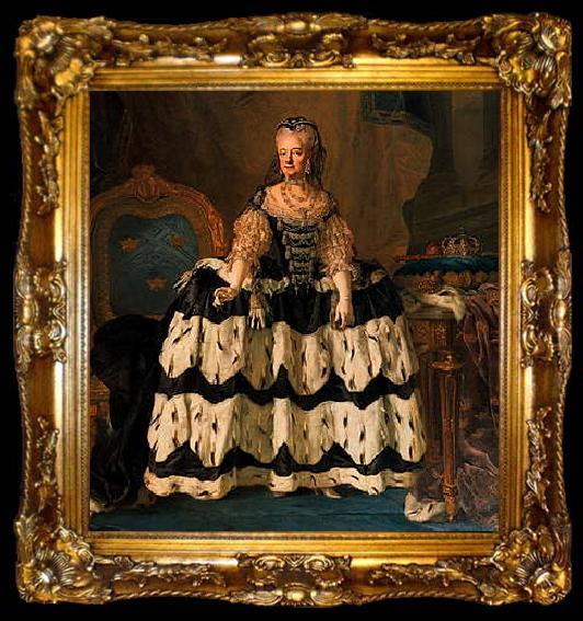 framed  Lorens Pasch the Younger Portrait of Louisa Ulrika of Prussia, ta009-2